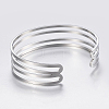 Tarnish Resistant Hollow 304 Stainless Steel Wide Band Cuff Bangles BJEW-H565-01P-3