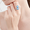 16Pcs 304 Stainless Steel Cuff Rings Components STAS-BBC0008-16-6