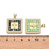 Brass Micro Pave Clear Cubic Zirconia Pendants KK-N254-216G-C-3