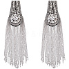 Teardrop Iron Chain Tassel with Rhinestone Epaulettes AJEW-WH20006-326C-P-7