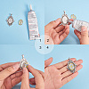 Tibetan Style Alloy Pendant Cabochon Settings and Mosaic Printed Glass Oval Cabochons TIBEP-PH0004-34AS-4
