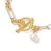Brass Paperclip Chain Bracelets for Women BJEW-JB12826-3