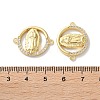 Rack Plating Brass Cubic Zirconia Virgin Mary Connector Charm KK-C084-01D-G-3