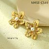 Flower 304 Stainless Steel Stud Earrings FS-WG0EC71-03-2