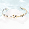 Duo Tone 304 Stainless Steel Knot Open Cuff Bangles for Women SA-CBA2192-05GP-03-2