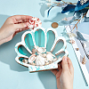 Shell Shape Wooden Jewelry Display Cases with Visible Window ODIS-SP0001-14A-3