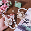 4pcs 2 Colors Linen & ABS Plastic Flower Curtain Tiebacks AJEW-GL0002-84-3