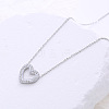 Minimalist Stainless Steel Crystal Rhinestone Heart Pendant Necklaces for Women DZ6290-1-1