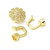 Brass Micro Pave Clear Cubic Zirconia Fold Over Clasps KK-P290-18G-3