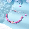 Synthetic Ocean White Jade Braided Beaded Bracelets BJEW-JB11016-05-2
