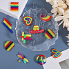 CHGCRAFT 22Pcs 11 Styles Rainbow Color Printed Acrylic Pendants OACR-CA0001-21-4