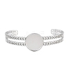 304 Stainless Steel Blank Cuff Bangle Bases with Flat Round Tray SA-CBA82C8-05B-P-2