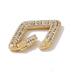 Rack Plating Brass Micro Pave Cubic Zirconia Spring Gate Rings Clasps KK-NH0002-06G-01-2