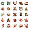 Christmas Theme 50Pcs PVC Adhesive Waterproof Stickers PW-WGF2802-01-4