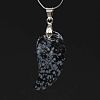 Natural Snowflake Obsidian Pendants WI-PW0001-085R-1