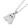Halloween Series 202 Stainless Steel Cable Chain Ghost Pendant Necklaces LS-NJEW-S005-01P-C-1