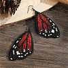Bohemian Style Green Butterfly Wing Glass Bead Handmade Dangle Earrings TT3969-3