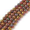 Electroplated Natural Lava Rock Beads Strands LS-G-S352-30D-07-3