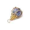 Natural Rose Quartz/Unakite/Black Stone/Blue Spot Jasper/White Jade Pendants PALLOY-JF03396-5