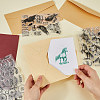 CRASPIRE 6 Sheets 6 Styles Leaf & Cat & Raven PVC Plastic Stamps DIY-CP0010-12-3