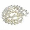 Electroplate Transparent Glass Beads Strands EGLA-N002-34A-C04-2