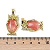 Cherry Quartz Glass Pendant KK-F887-02G-13-3