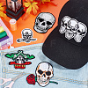 HOBBIESAY 5Pcs 5 Style Skull Computerized Embroidery Cloth Iron on Patches PATC-HY0001-23-5
