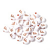 100Pcs Plating Opaque White Acrylic Beads FIND-PW0024-36D-1