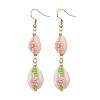 Cowrie Shell Flower Dangle Earrings EJEW-MZ00250-3