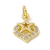 Brass Micro Pave Clear Cubic Zirconia Charms ZIRC-F132-70G-1