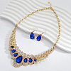 Alloy Rhinestone Bib Necklaces & Dangle Earrrings Sets for Women WG5541E-06-1