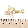 Brass Micro Pave Cubic Zirconia Fold Over Clasps KK-U059-10G-3