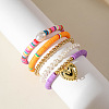 5Pcs 5 Styles Acrylic & CCB Plastic & Polymer Clay Beads Stretch Bracelets FS-WG063BF-06-1
