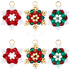 12Pcs 3 Styles Glass Seed Beaded Snowflake Pendants FIND-BBC0004-83-1