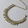 Alloy Round Bead Tassel Anklets for Women FS-WG4554C-01-4