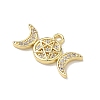 Brass Micro Pave Clear Cubic Zirconia Pendants KK-A300-10B-G-2