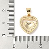 Rack Plating Brass Enamel Micro Pave Clear Cubic Zirconia Pendants KK-K380-04G-01-3