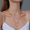 Double Layer Alloy ECG & Heart Pendant Necklaces for Women WGD710A-01-2