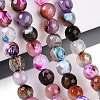 Dyed & Heated Natural Fire Crackle Agate Beads Strands G-N359-01A-01-1
