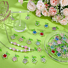 50Pcs Glass Flower Pendants FIND-SC0020-56-4