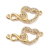 Brass Micro Pave Clear Cubic Zirconia Links Connectors ZIRC-A021-72G-1