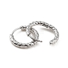 Non-Tarnish 304 Stainless Steel Grooved Hoop Earrings X-EJEW-M218-01B-P-2