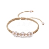 Flower Glass Braided Bead Bracelets BJEW-JB11077-02-1