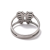 201 Stainless Steel Butterfly Finger Ring RJEW-J051-39P-3