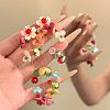 Acrylic & Titanium Alloy & Glass Stud Dangle Earrings for Women WG621FA-01-4