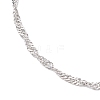 2Pcs 2 Colors 304 Stainless Steel Singapore Chain Bracelet Making AJEW-JB01345-4