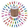 100Pcs Natural Wooden Craft Pegs Clips AJEW-SP0003-48A-1