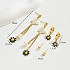 3 Pair Sweet Butterfly Daisy Tassel Stainless Steel Earring Sets TZ3748-1