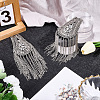 Teardrop Iron Chain Tassel with Rhinestone Epaulettes AJEW-WH20006-326A-P-4
