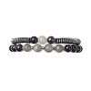 2Pcs Narutal & Synthetic Mixed Gemstone Beads Stretch Bracelets BJEW-JB12720-02-3